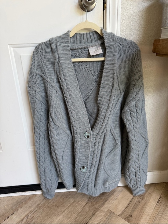 Taylor Swift Sweaters - Taylor Swift Tortured Poets Department Gray Cable Knit Cardigan XL/2XL TTPD